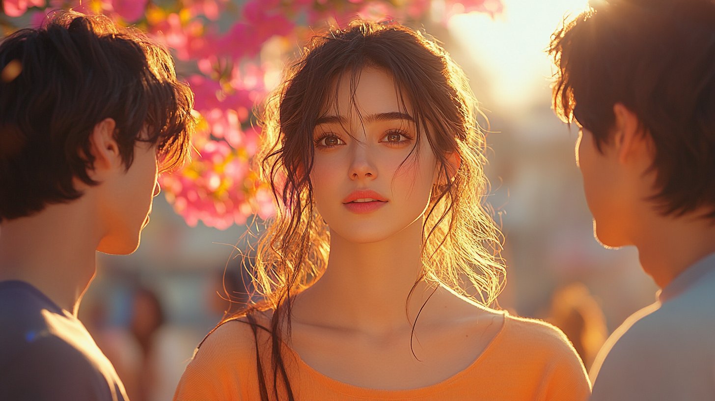 Eine Person beobachtet ein Paar mit sorgenvoller Miene.