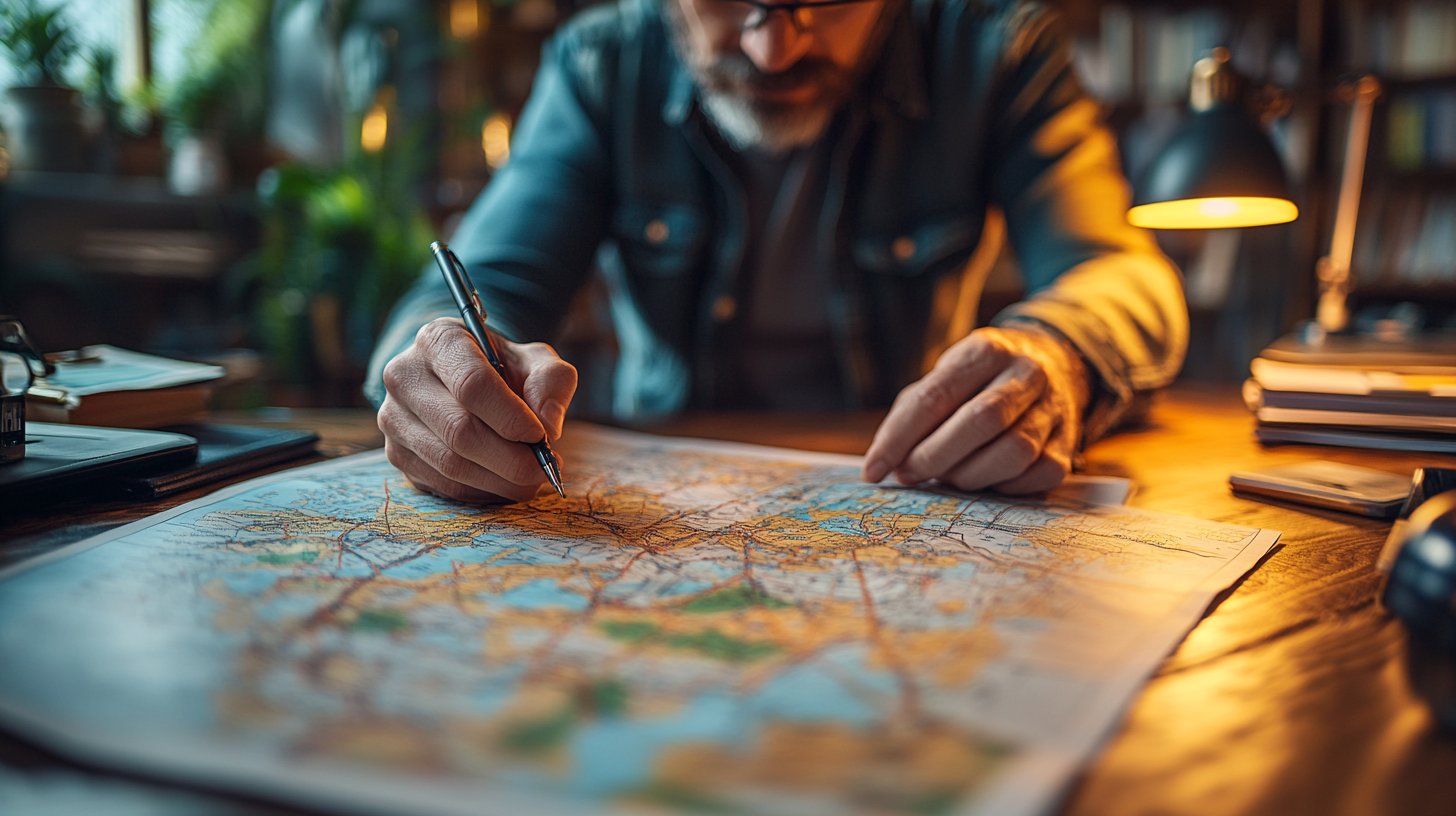 Planning the future with a map.