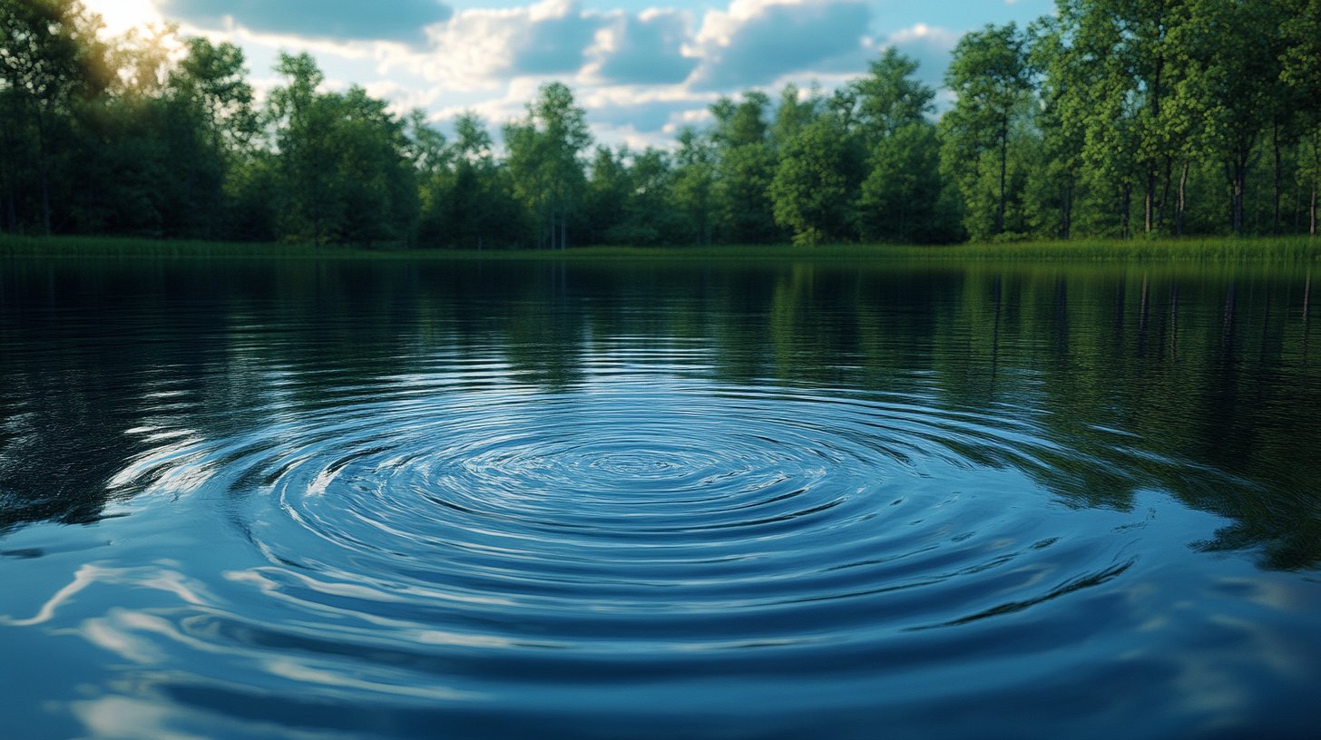 Un lago tranquilo refleja el cielo, invitando a la introspección.