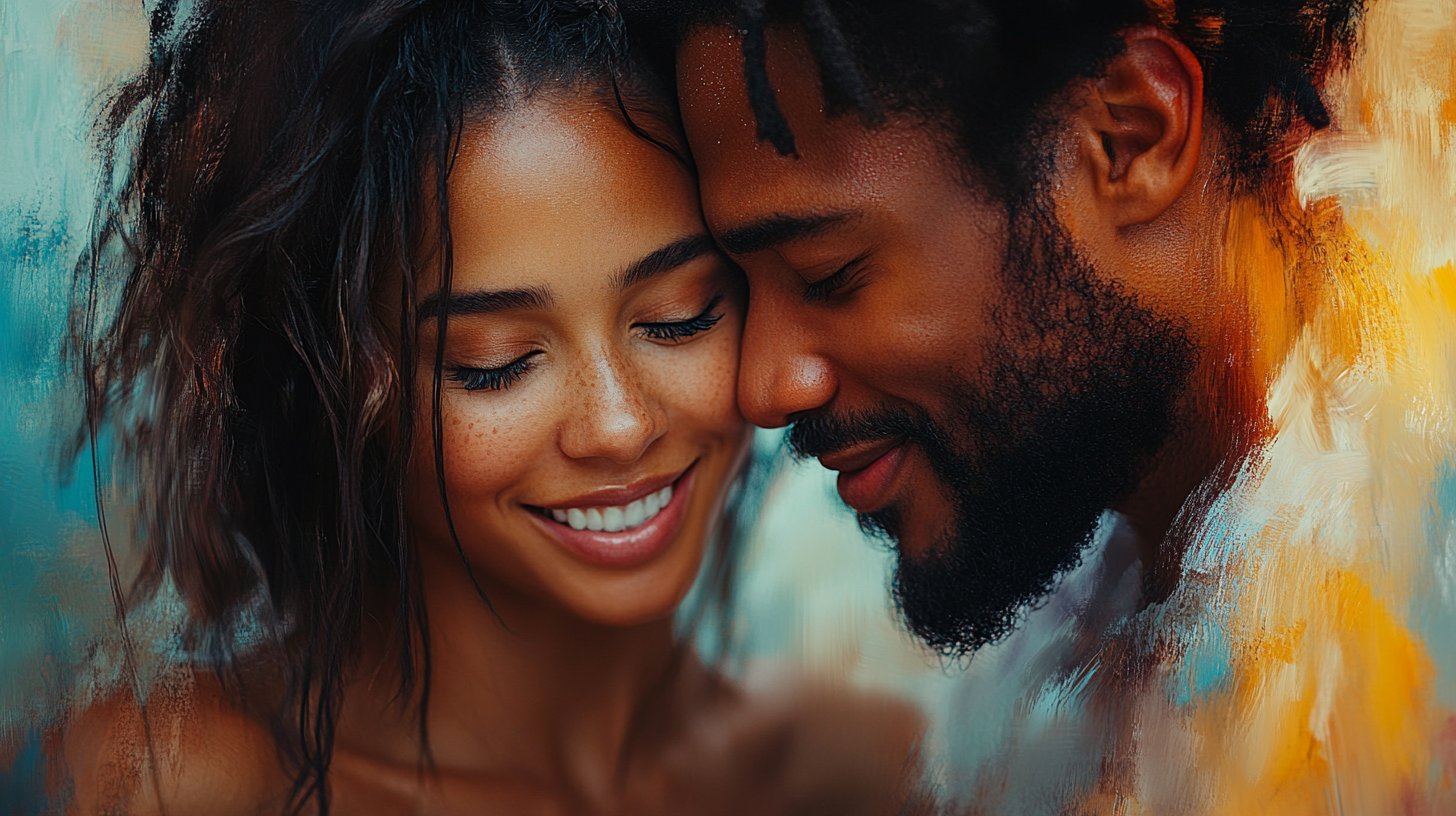 Una coppia condivide gioia e complimenti insieme.