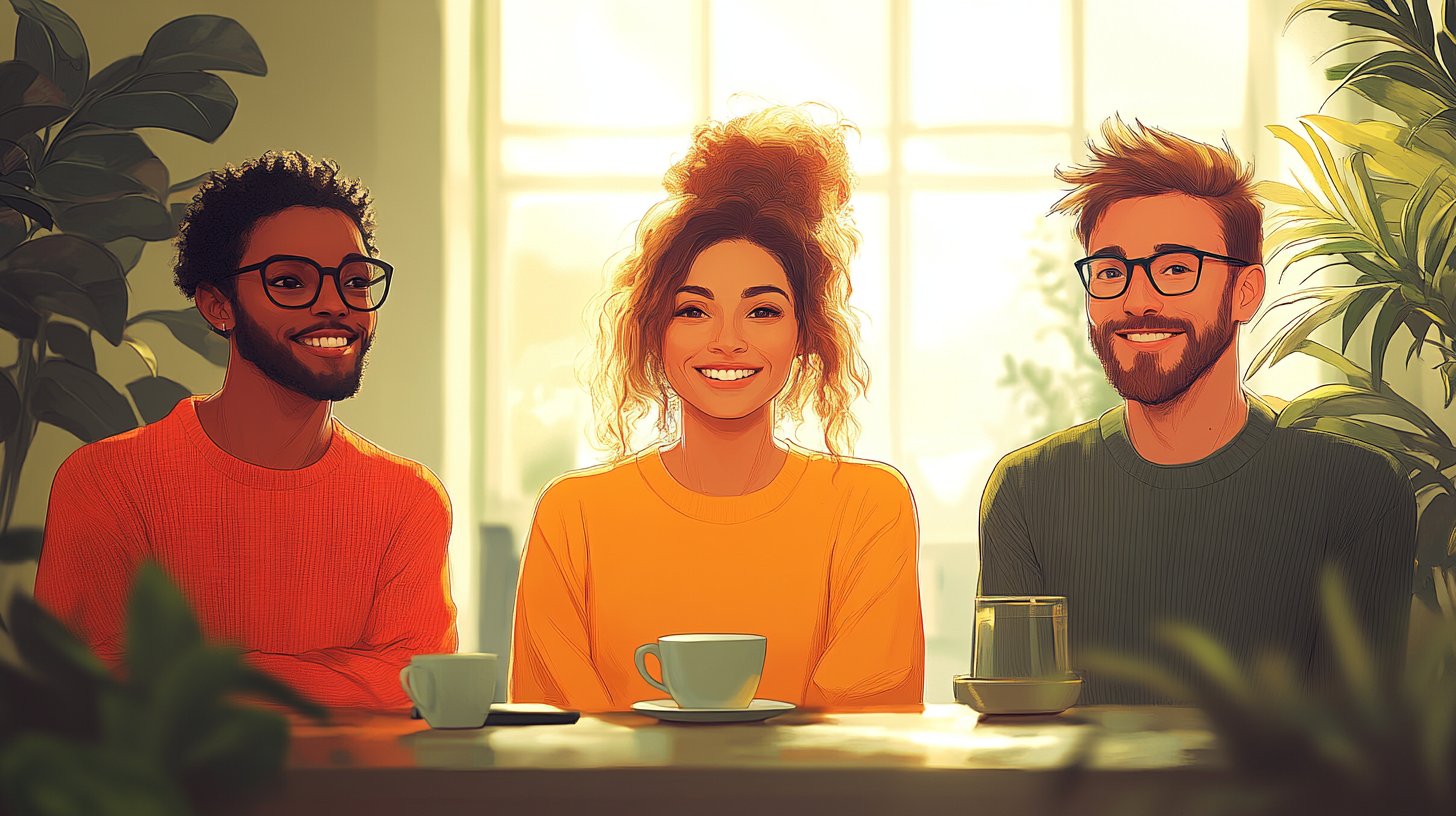 Eine visuelle Metapher für ehrliche Kommunikation mit lebhaften Sprechblasen.