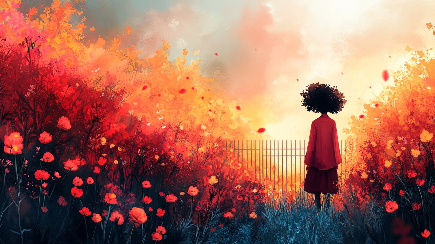 Eine Person setzt mit einem klaren Zaun selbstbewusst gesunde Grenzen.