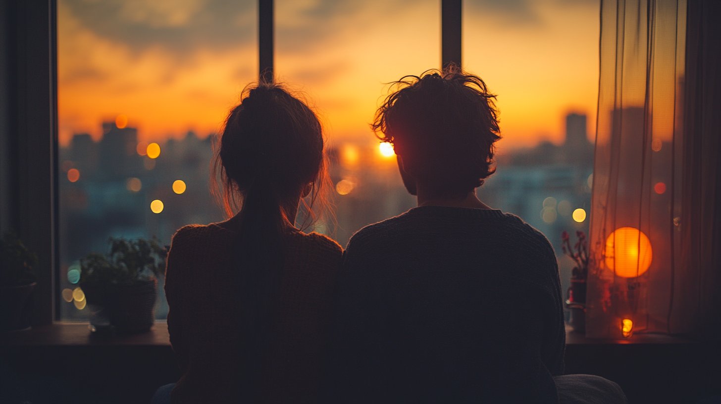 Ein Paar steht Rücken an Rücken, ein Bild emotionaler Distanz.