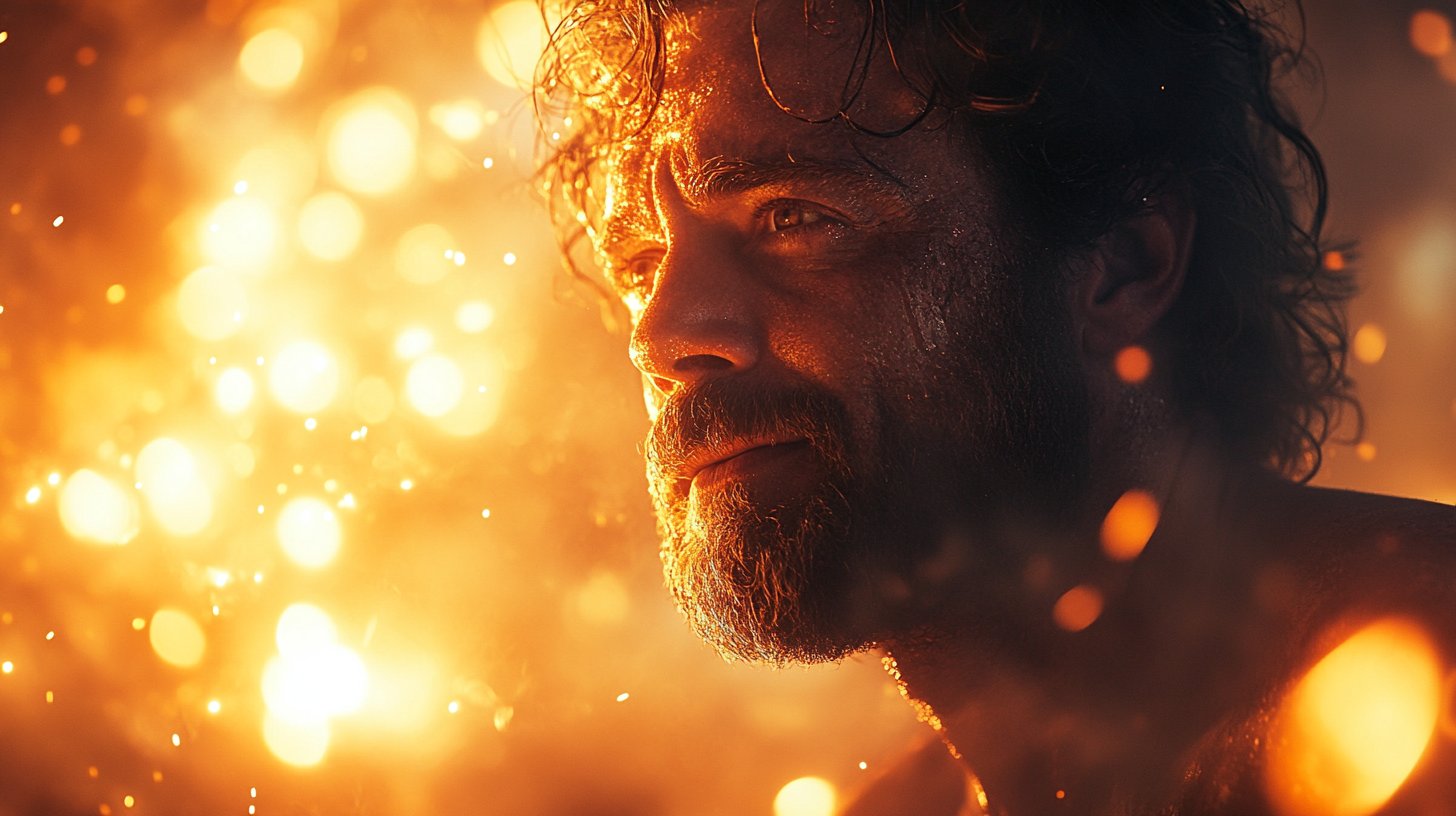 Ein herzlicher Moment zwischen Freunden voller Dankbarkeit.