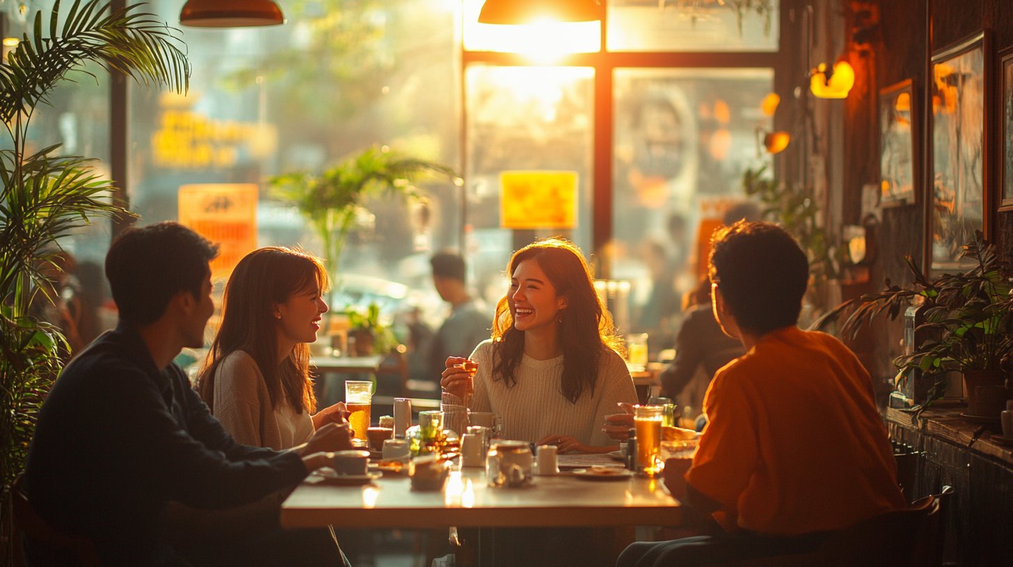 Solteros disfrutando de un evento de speed dating.