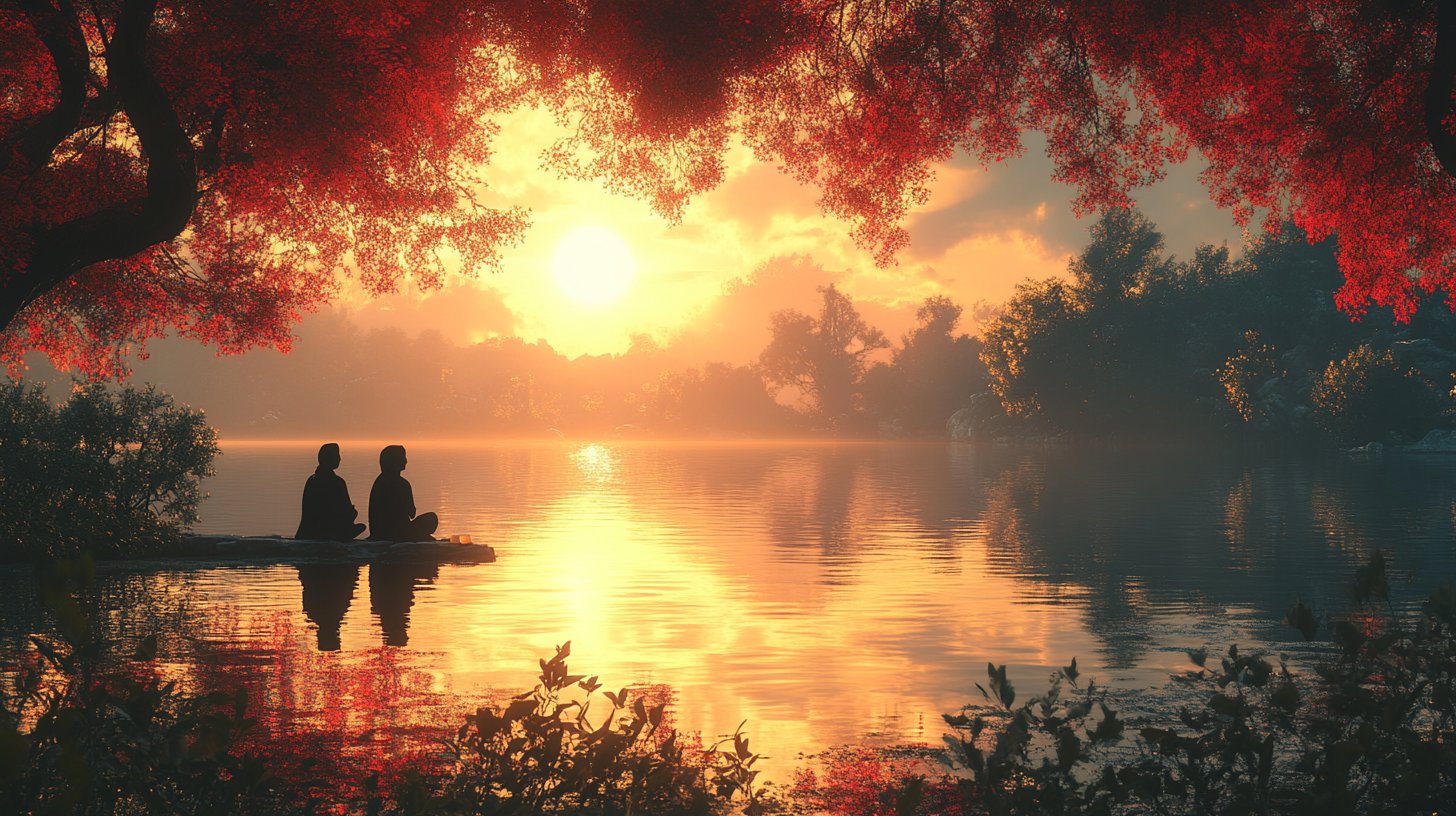Dos amigos comparten una conversación profunda en un entorno natural reconfortante.