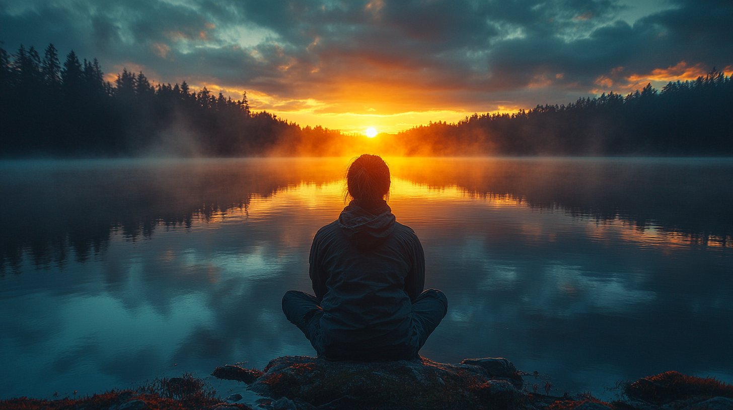 Die Einsamkeit beim Blick über den See.