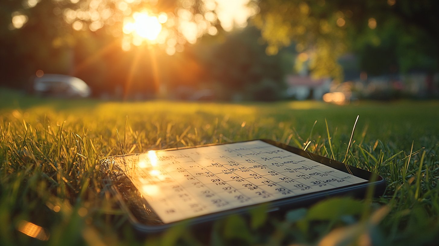 Un calendario con date segnate accanto a un telefono con messaggi.