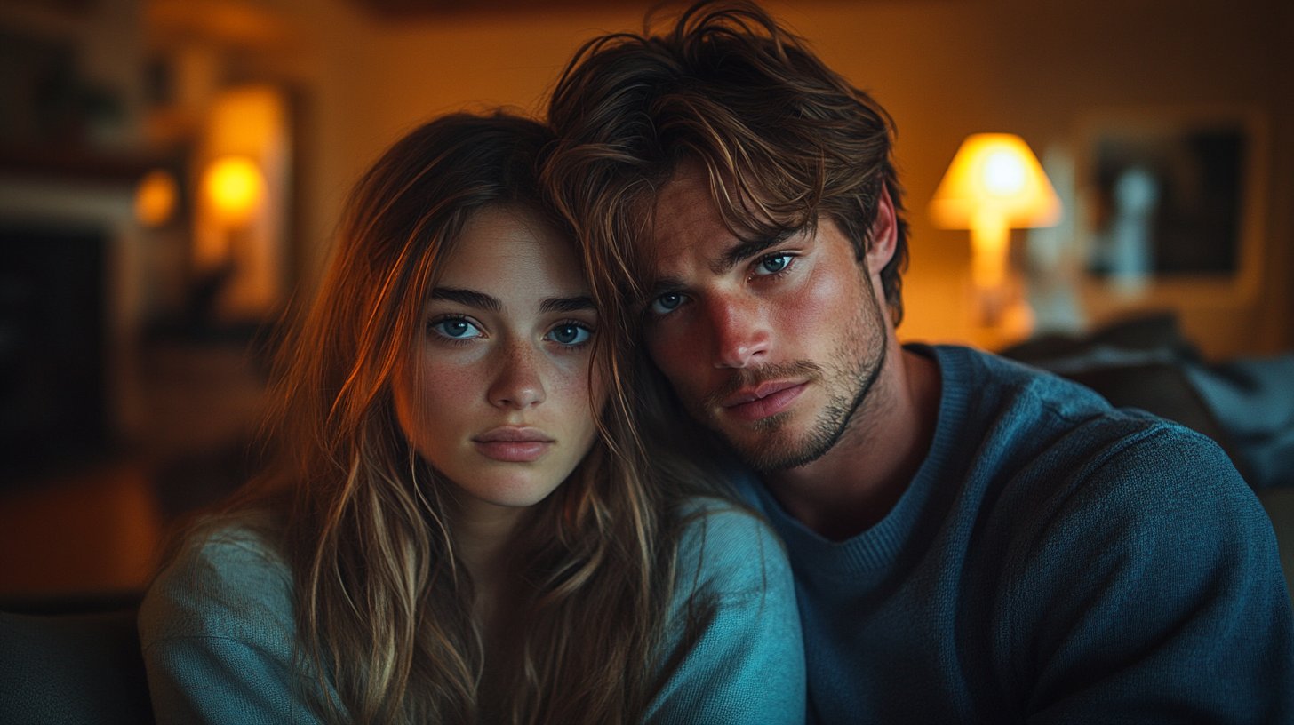 Expresiones tristes en una habitación tenue.