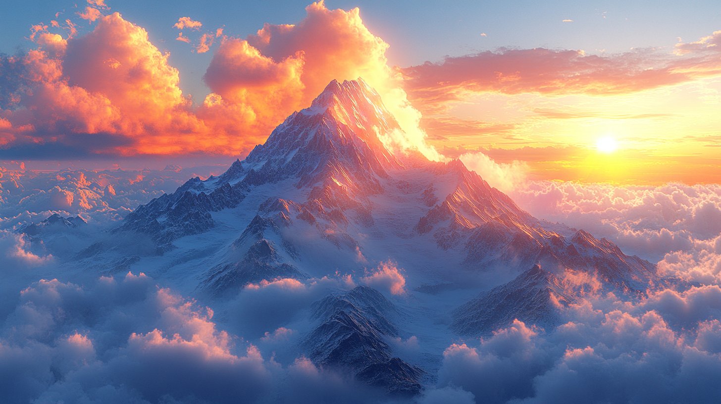 An inspiring mountain view with sunrise showcasing new perspectives.