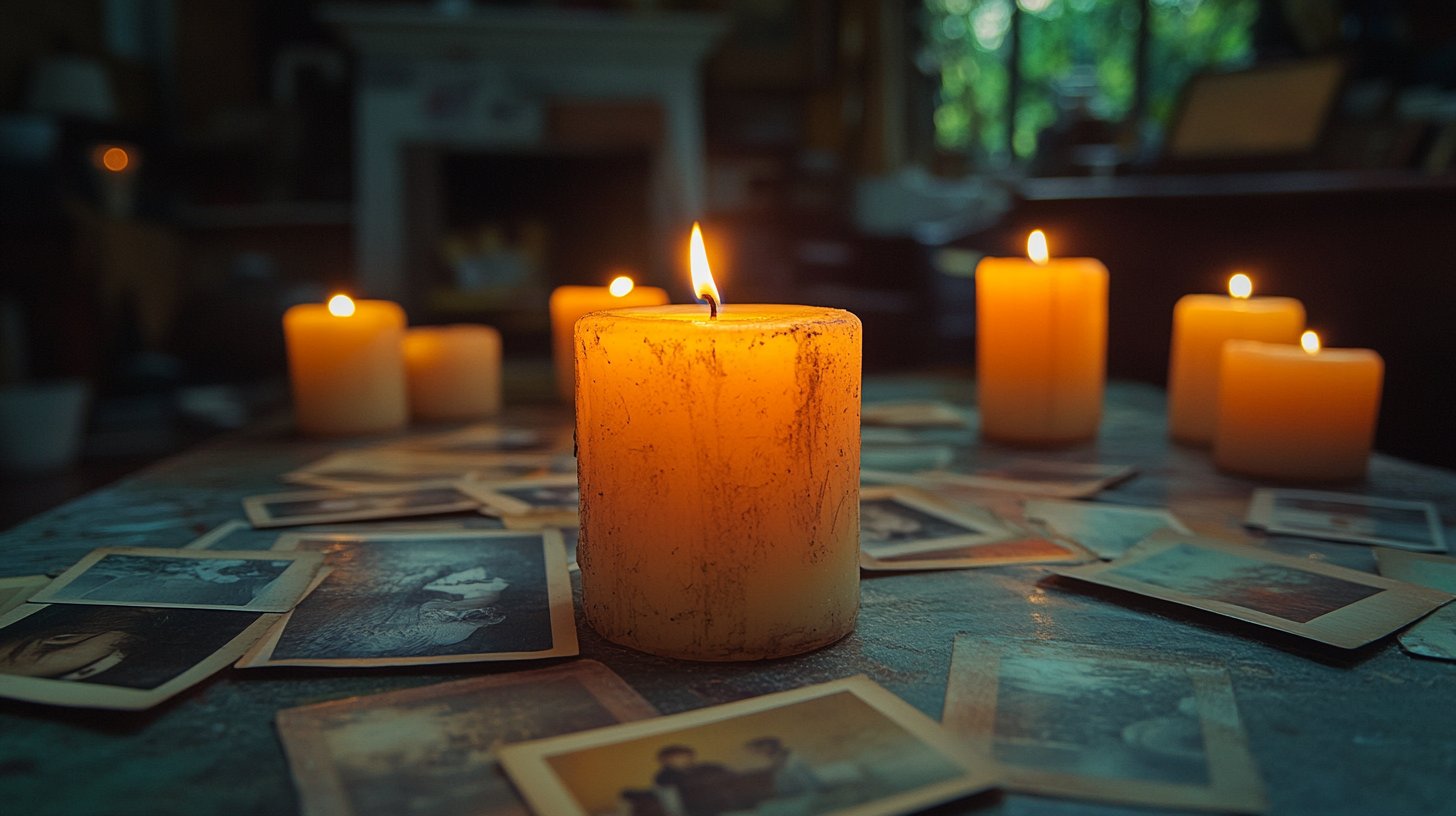 Erinnerungen im Schein von Kerzen.