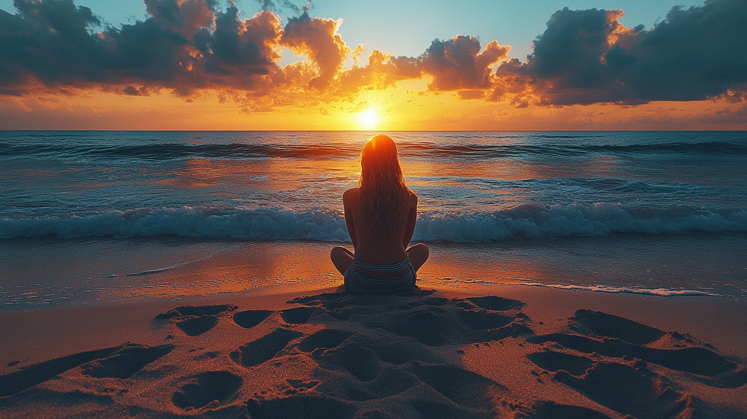 Una figura forte che traccia una linea chiara nella sabbia, rappresentando confini sani.