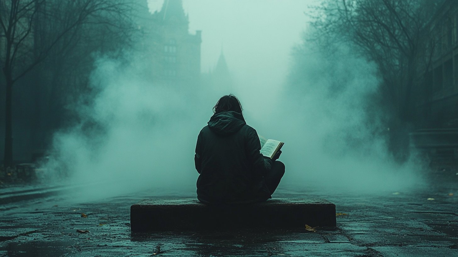 Frau blickt auf einen Sonnenuntergang und fühlt sich verbunden und einsam.