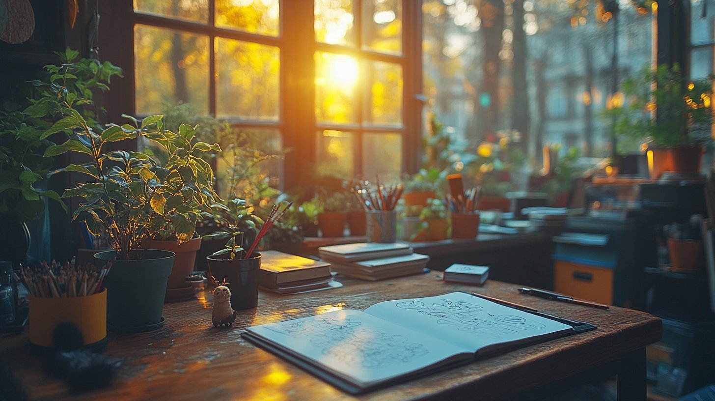 Ein Paar malt zusammen in einem hellen Studio.