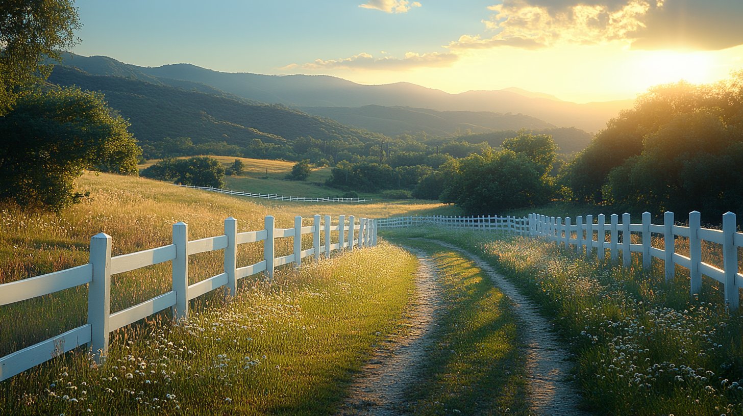 A serene landscape with a white fence symbolizing personal boundaries.