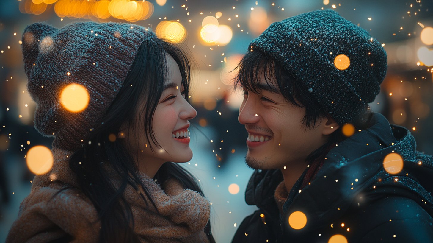 Ein magischer Moment zwischen zwei Fremden unter einem Sternenhimmel.