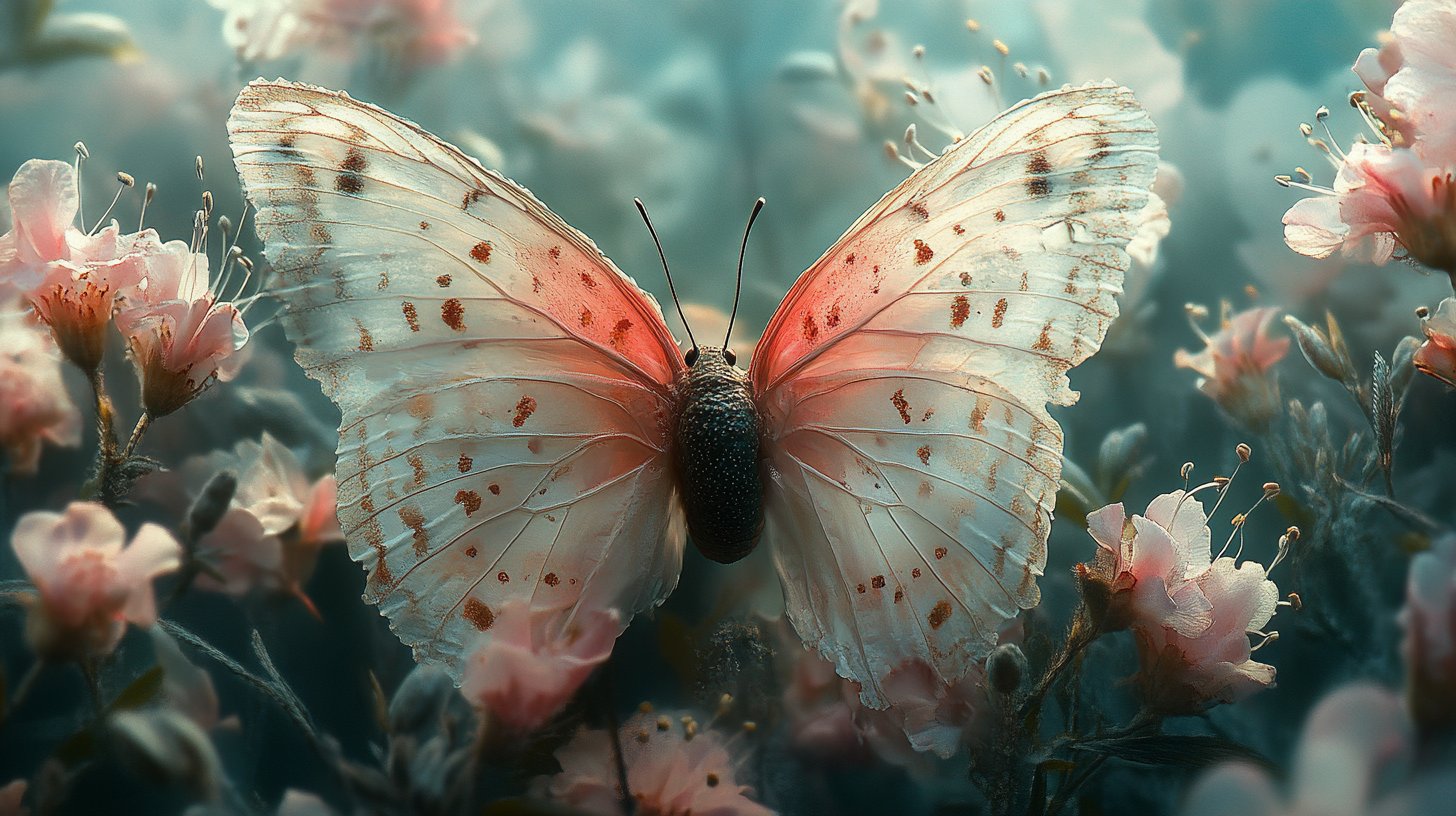 Ein Schmetterling, der aus seinem Kokon schlüpft.