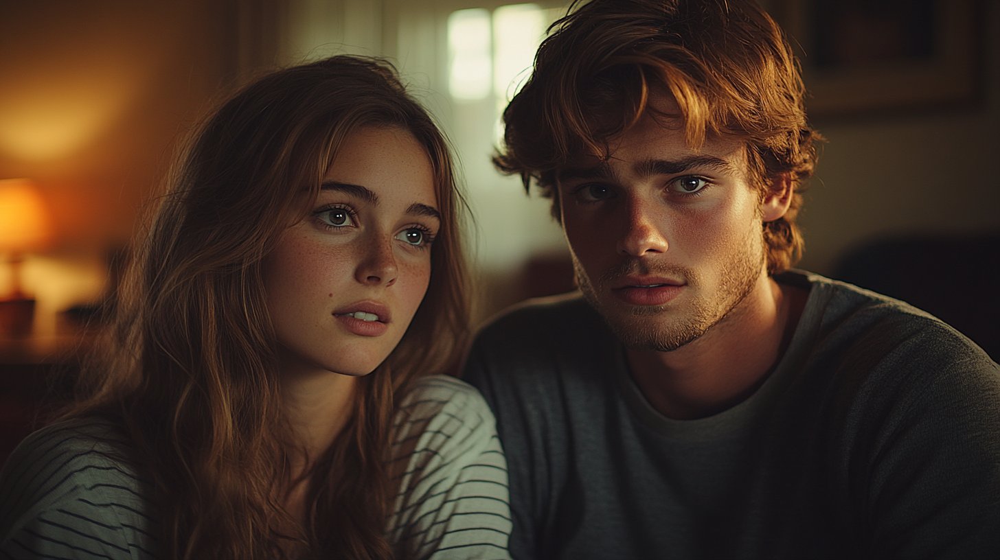 Tensionsgespräch in einem schwach beleuchteten Raum.