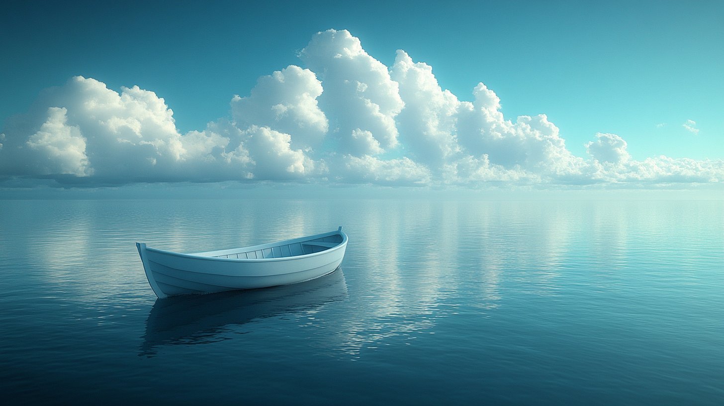 Ein Boot auf ruhigem Wasser, das die Realität von Beziehungen darstellt.