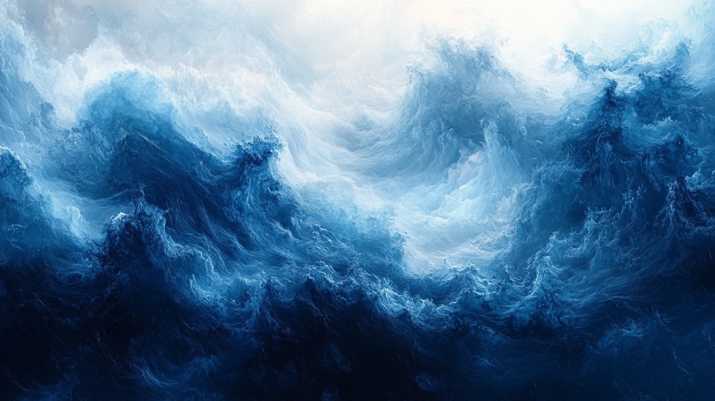 Emotions in blue and gray reflecting grief.