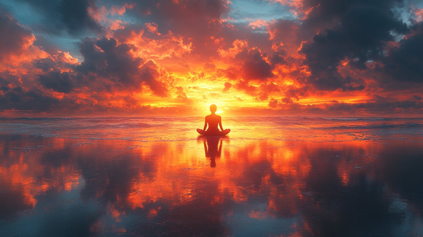 Persona che riflette davanti a uno specchio.