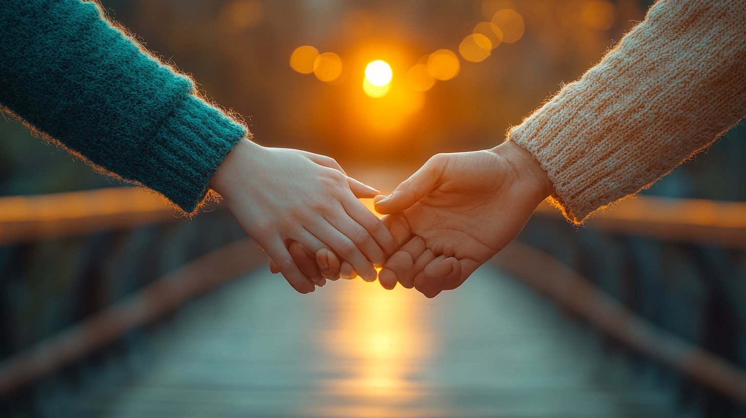 Eine Brücke aus ineinander verschlungenen Händen, die Vertrauen wieder aufbaut.