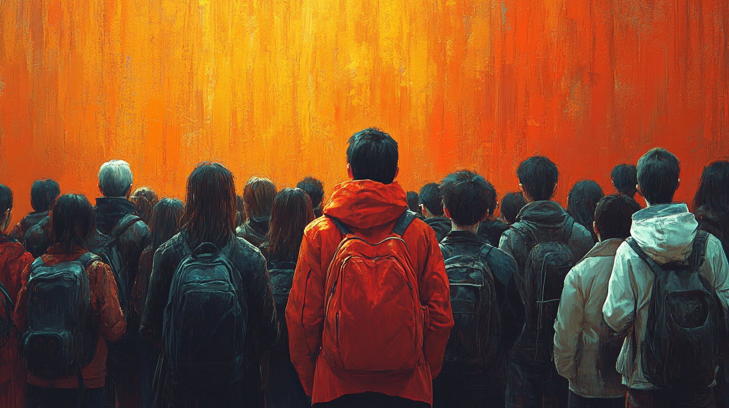 Isolierte Menschen in überfüllten Räumen.