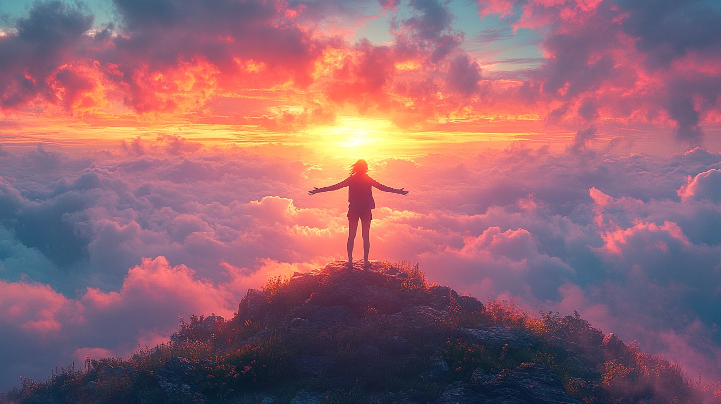 Ein strahlendes Selbstporträt, das Selbstliebe und Zuversicht zeigt.