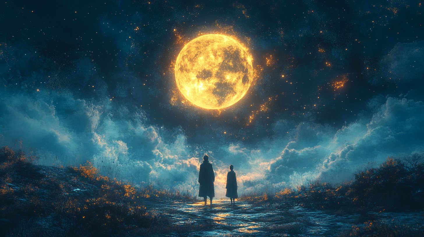 A fateful meeting under the starry sky.