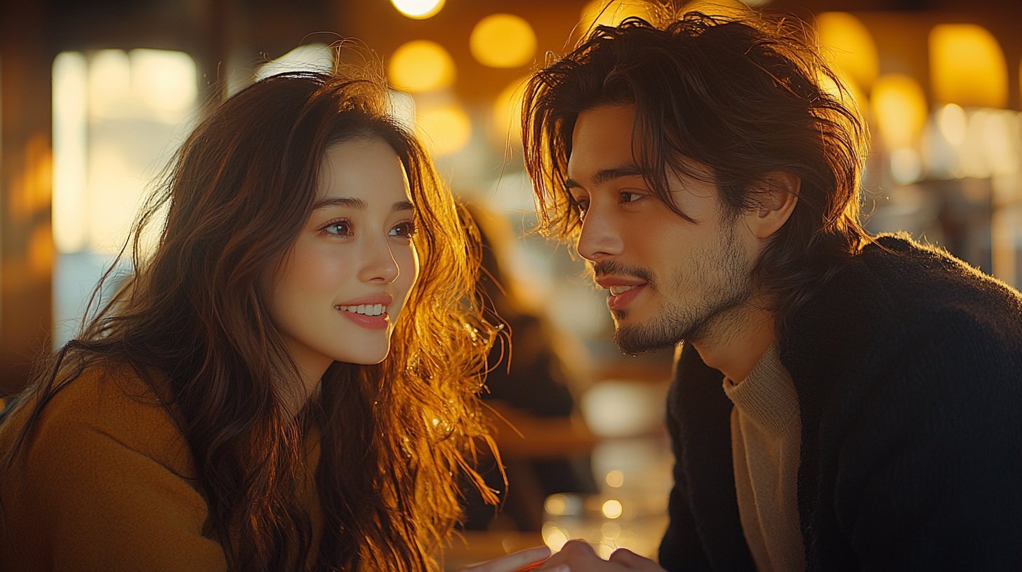 Zwei Personen in tiefem Gespräch, die Atmosphäre ist gemütlich.