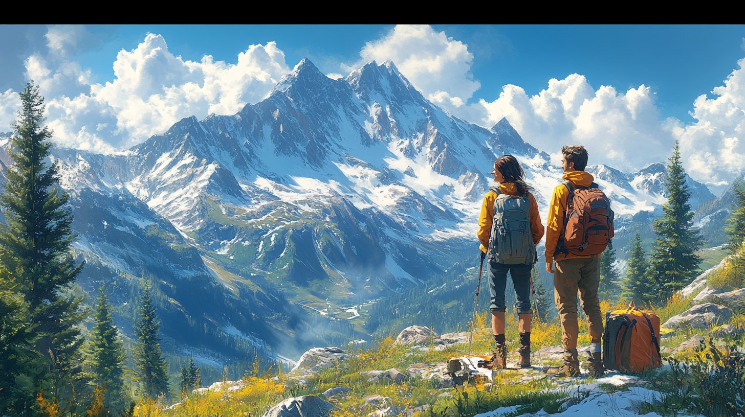 Ein glückliches Paar genießt ein gemeinsames Abenteuer im Freien.