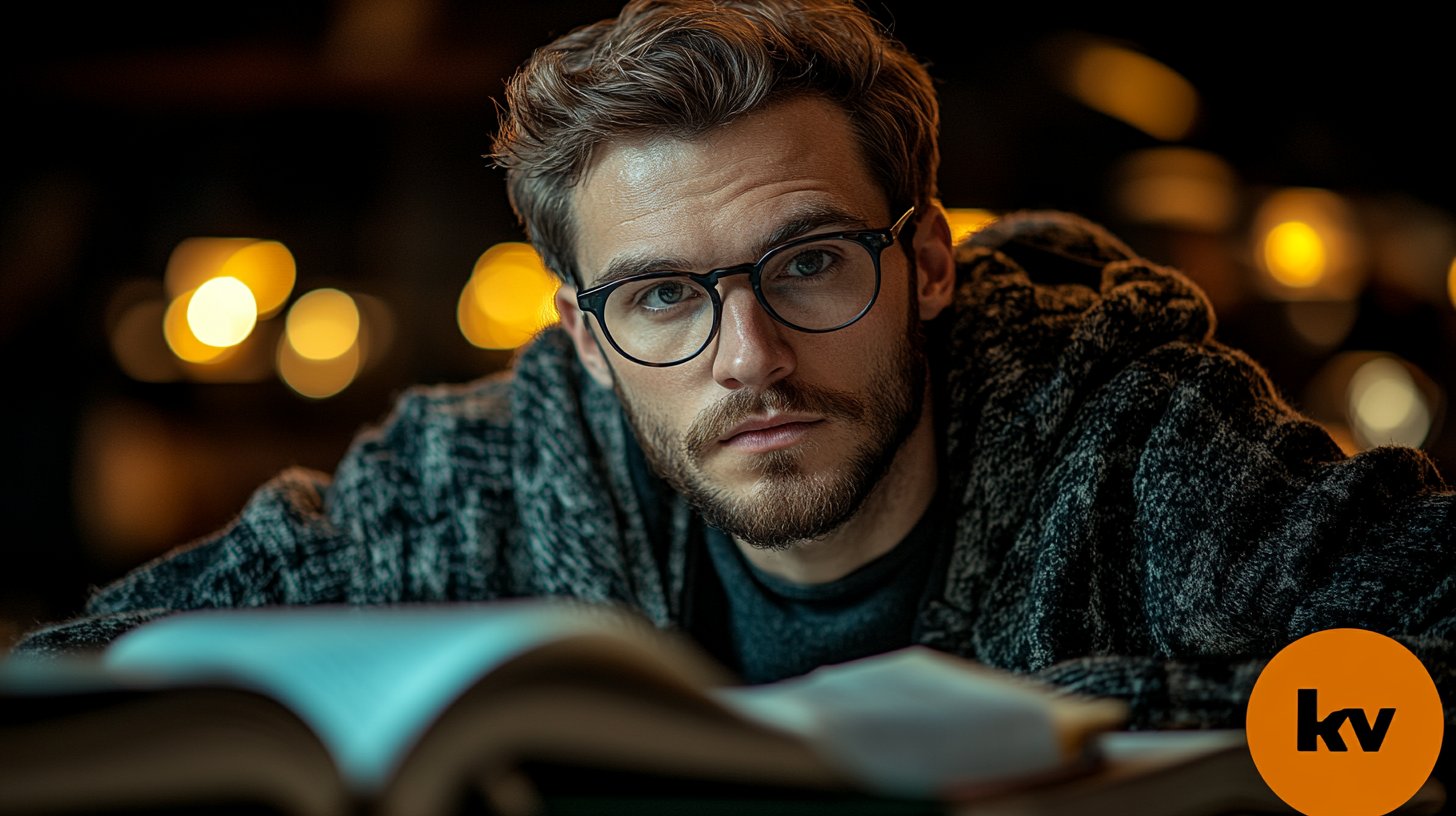 Ein fokussierter Mann zeigt Fleiß und Verantwortungsbewusstsein am Schreibtisch.