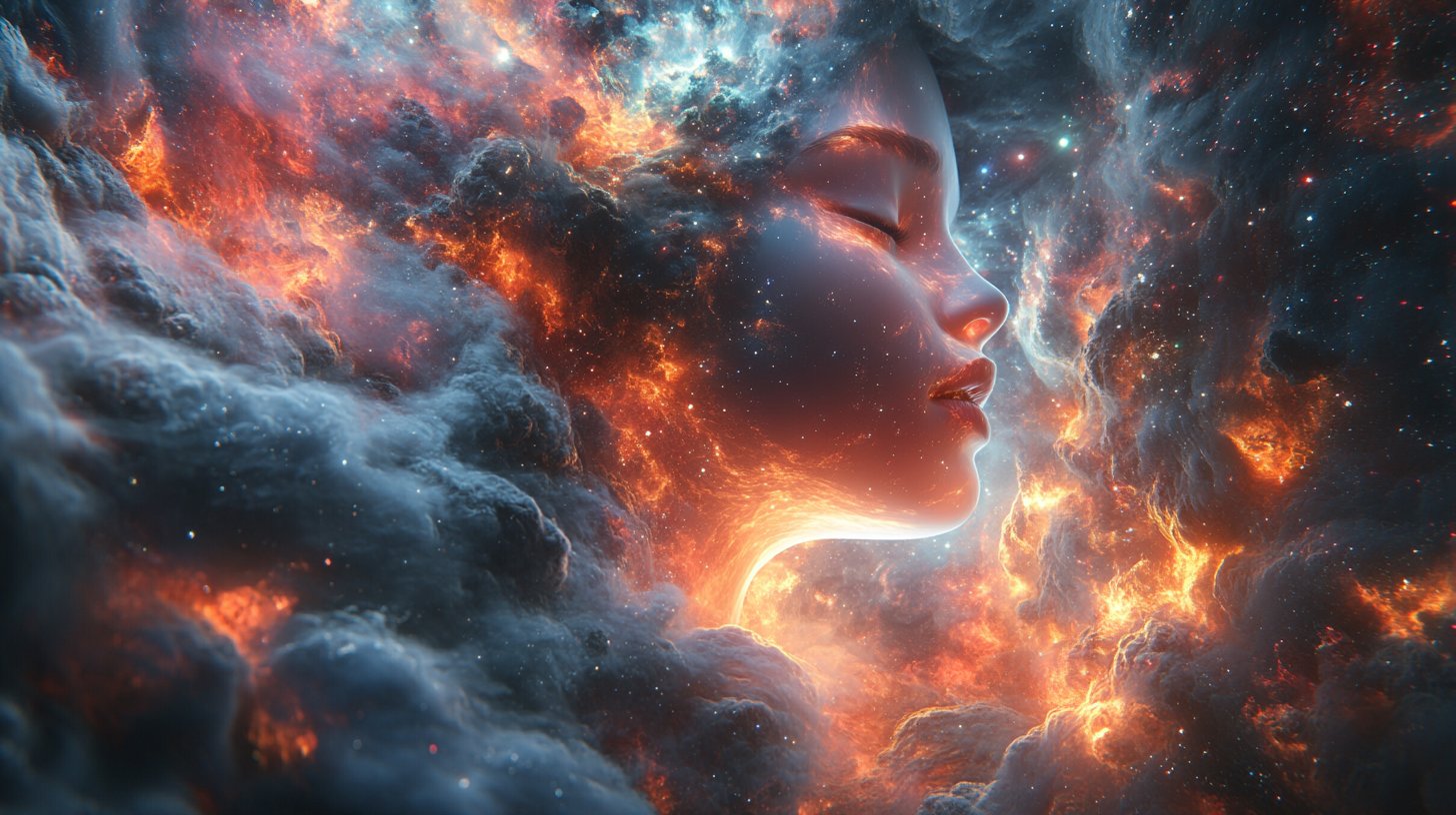 Gemini-Zwillinge und Wassermann vertiefen sich in anregende Gespräche im kosmischen Raum.