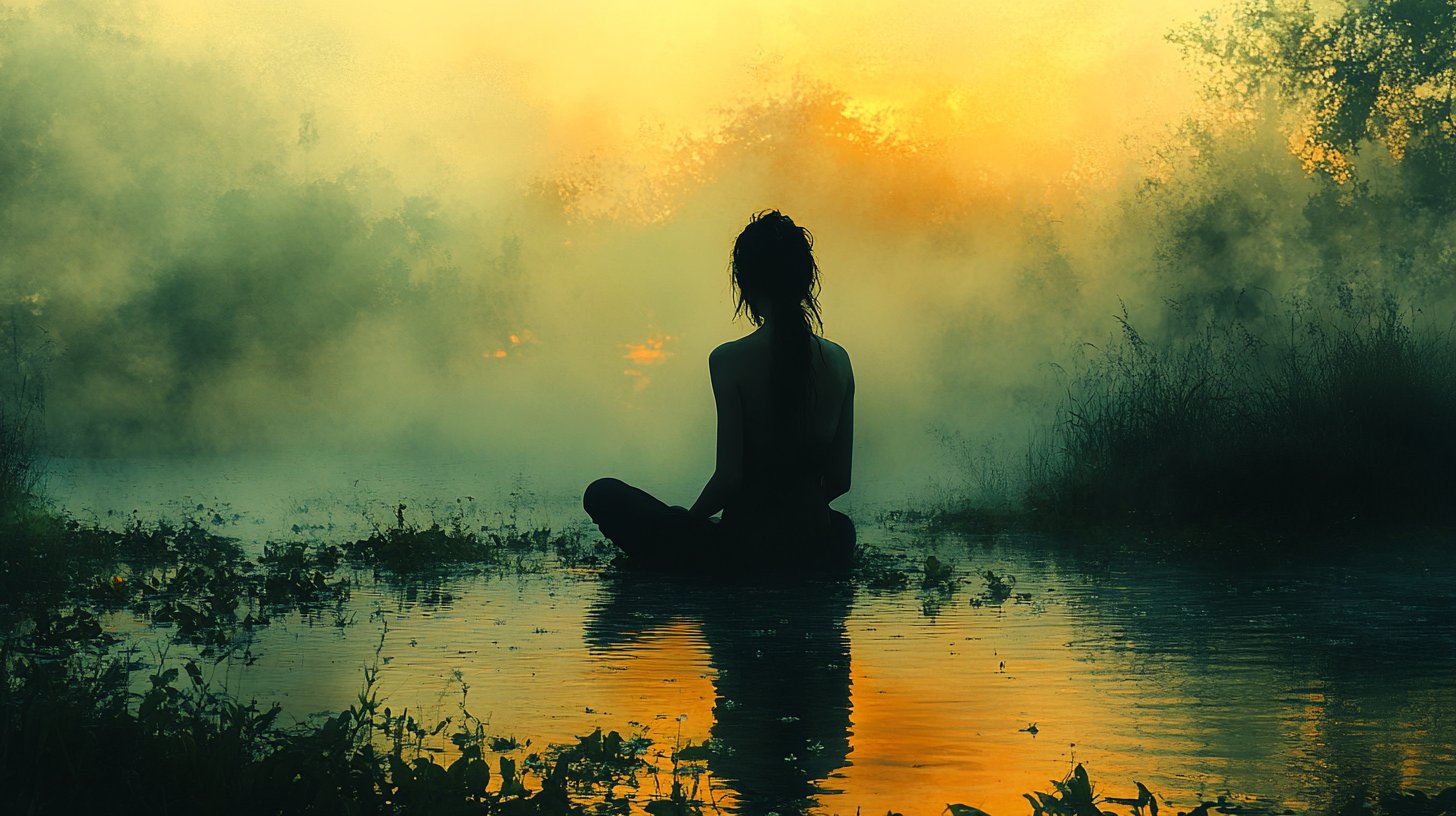 Una persona riflette sulle proprie paure in un paesaggio tranquillo.