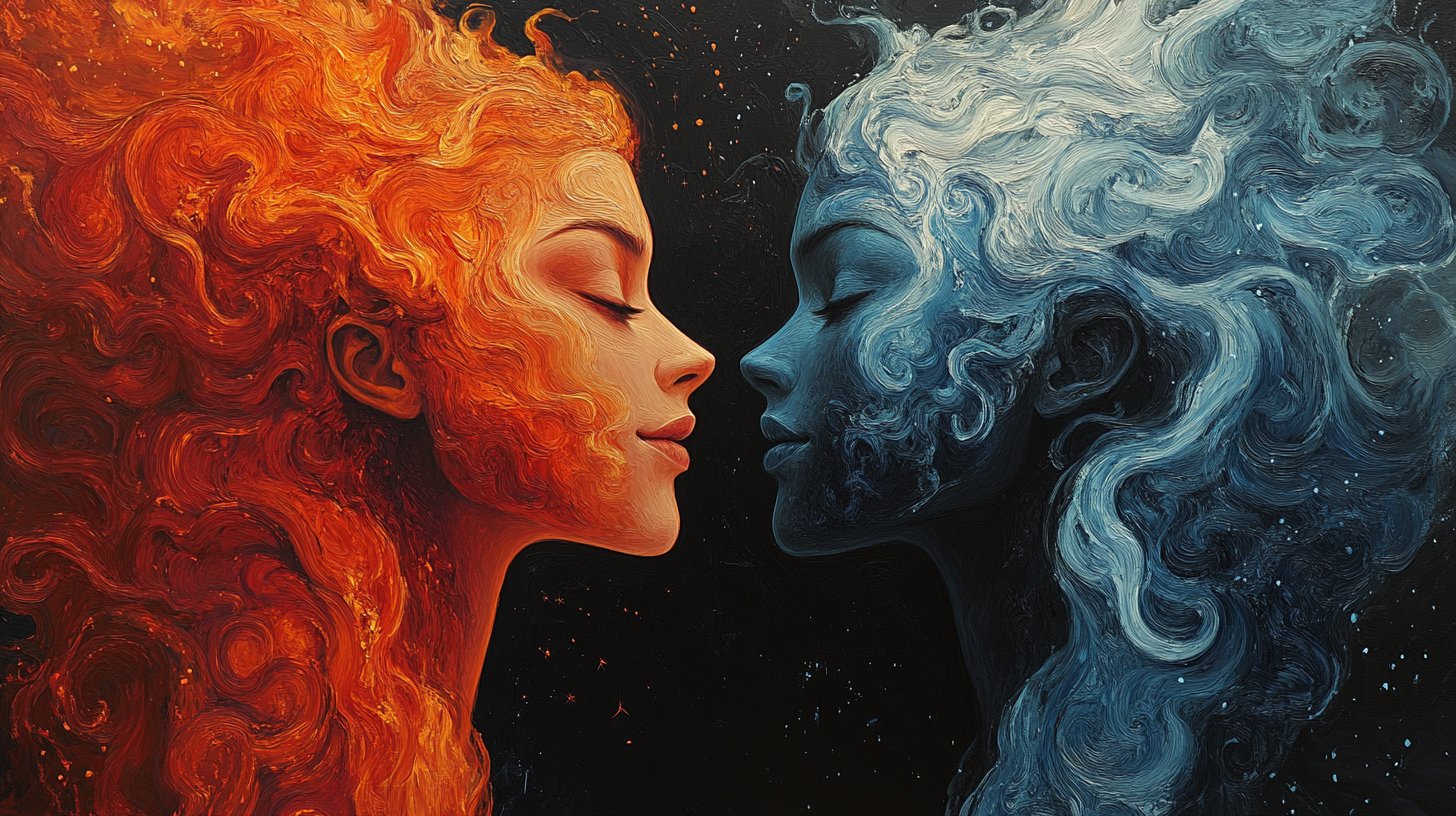 Ein Zwillingscharakter mit zwei Gesichtern, die die Komplexität von Freundschaft zeigen.