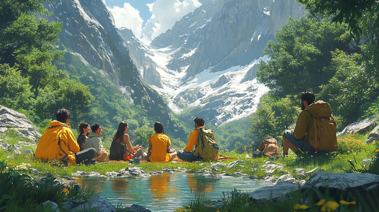 Lebendige Männer beim Outdoor-Abenteuer, vereint in Freundschaft.