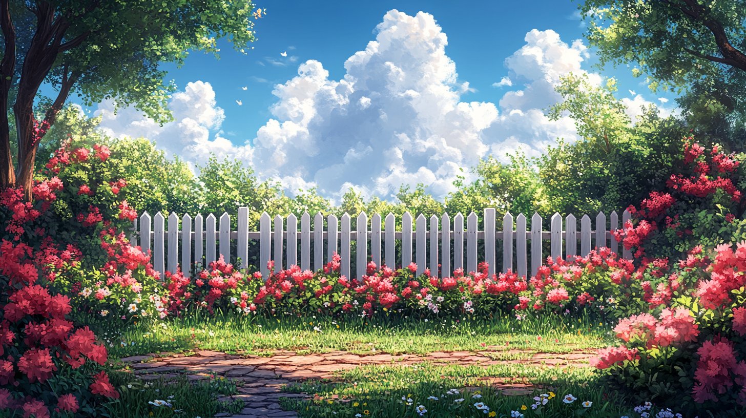 Eine sanfte Grenze in einem schönen Garten, die Respekt symbolisiert.