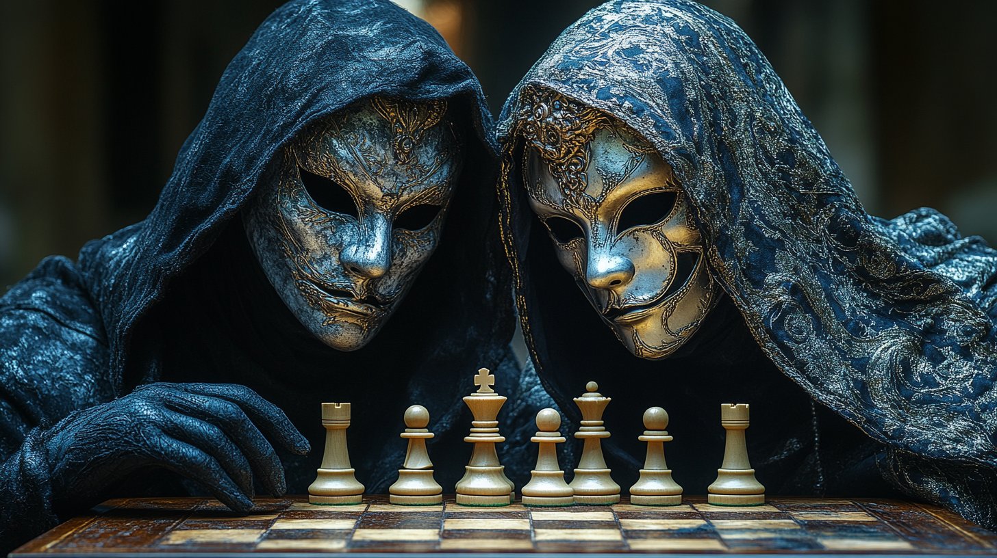 Zwei Maskierte im Schachspiel der Manipulation.