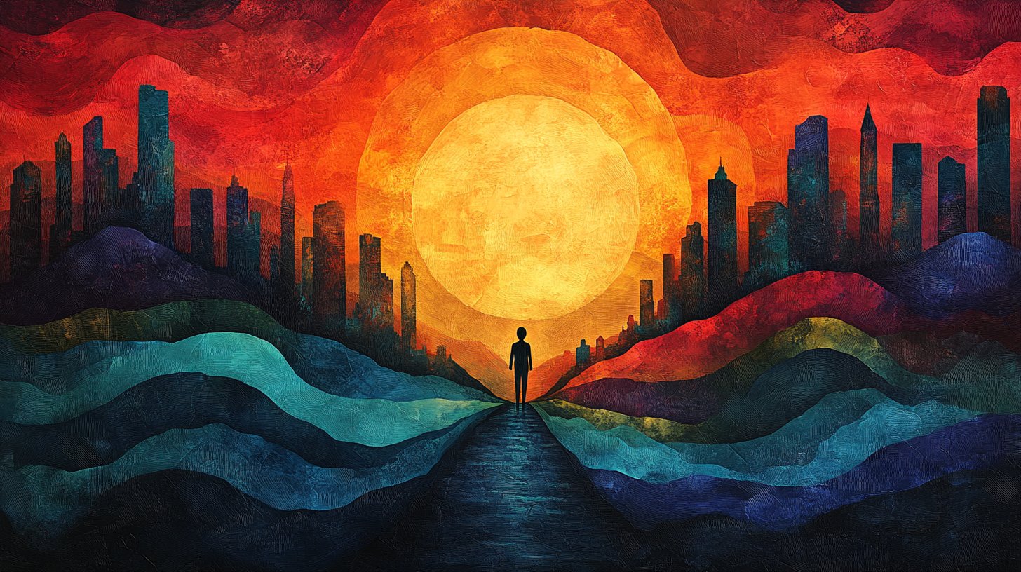 Una persona sostiene una señal de alto y se aleja con confianza de una multitud.