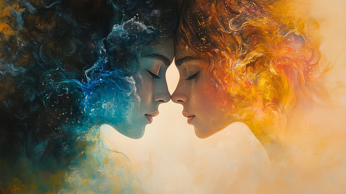 Eine emotionale Darstellung von Resonanz zwischen zwei Menschen.