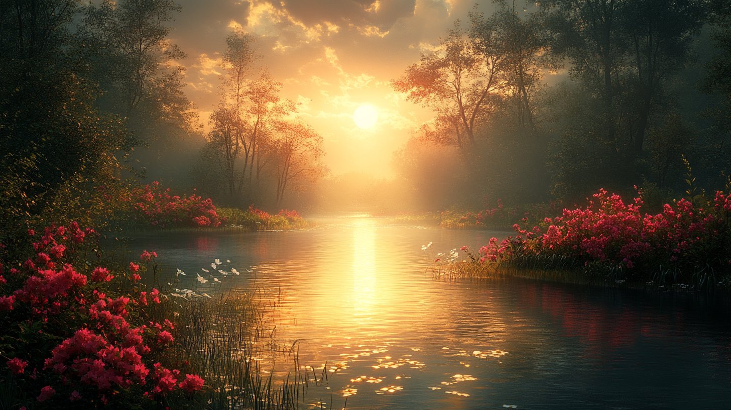 Eine friedliche Landschaft, die Liebe und Unterstützung flüstert.