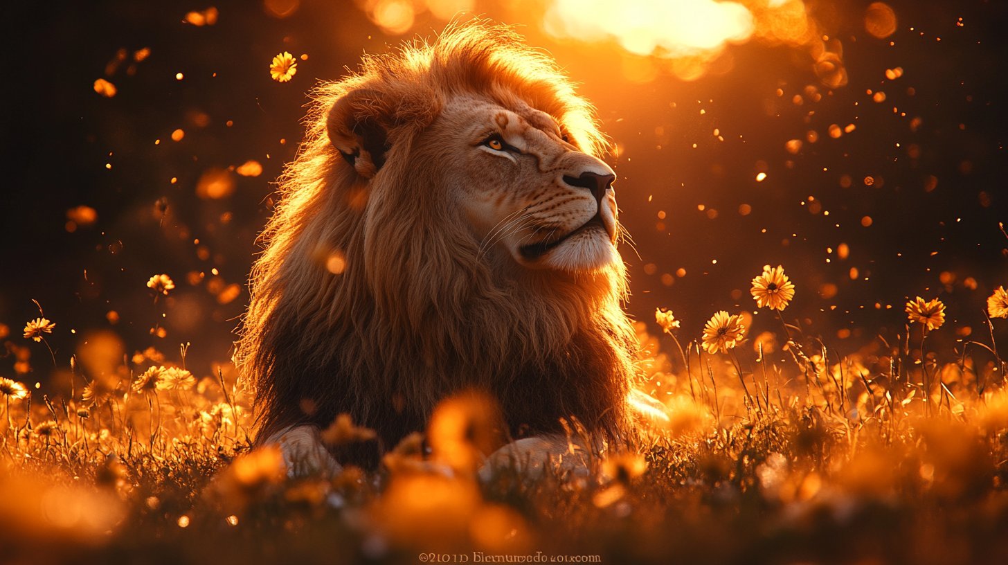 La majestuosa aura de Leo ilustrada en luz dorada y encanto radiante.