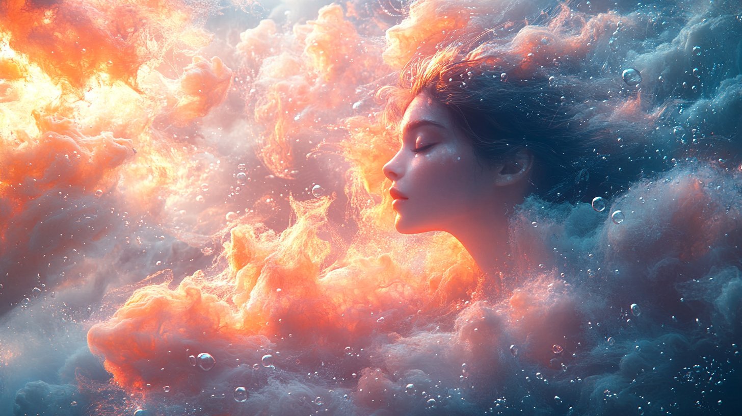 Mundo submarino romántico de Piscis, ilustrado con suavidad y emoción.