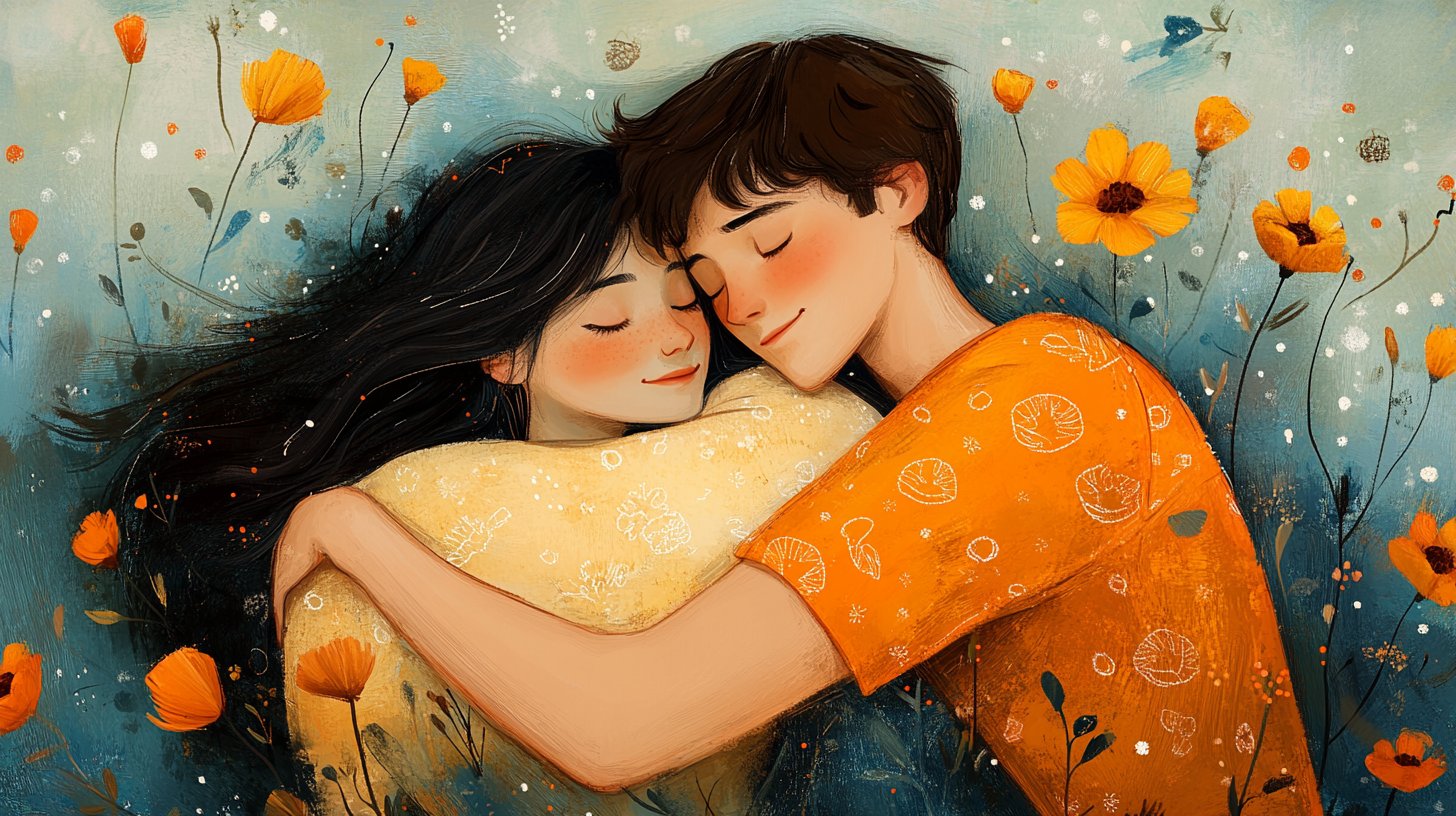 Variaciones creativas de posiciones de abrazos con elementos divertidos.