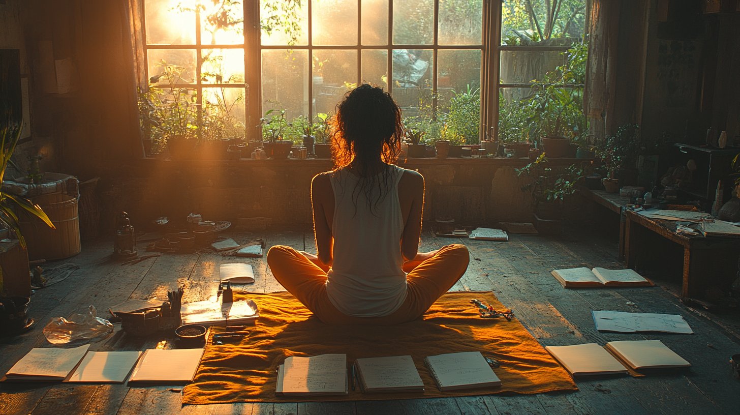 Calm and self-discovery in a sunlit space.