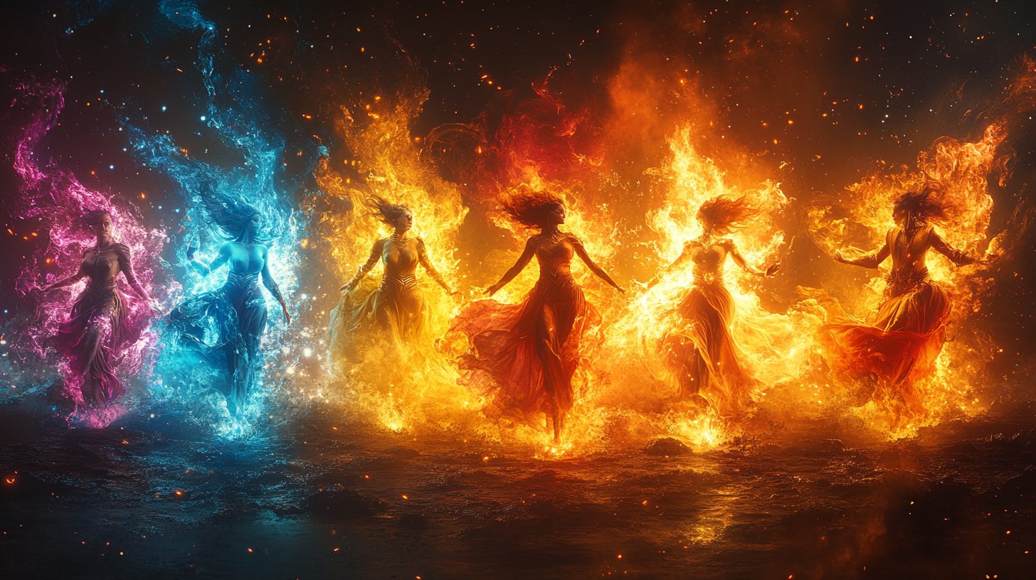 Feurige Leidenschaft in lebendigen Farben.