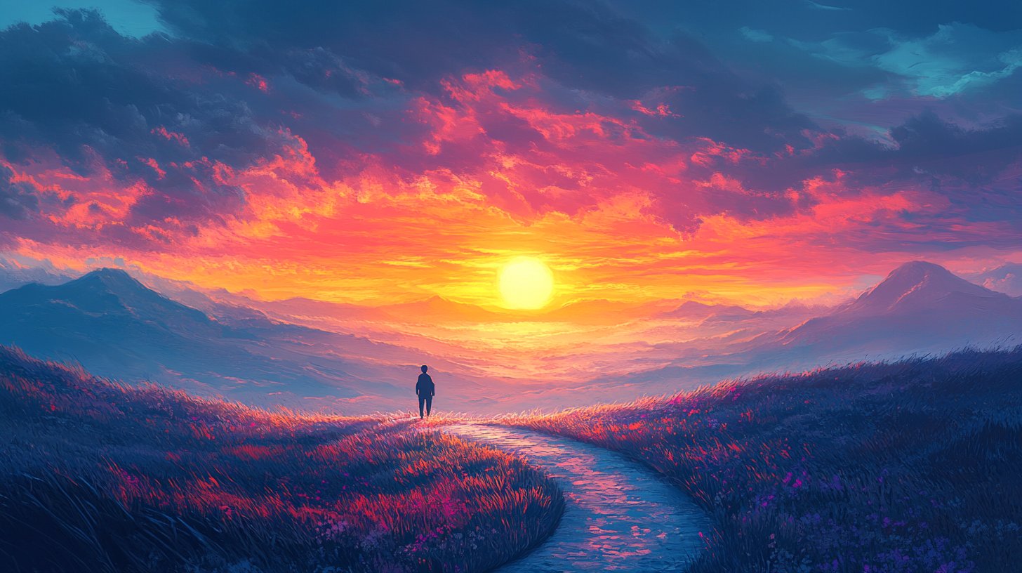 Ein Weg, der in einen hellen Horizont führt.