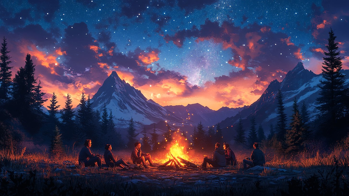 Amigos riendo y disfrutando de la naturaleza juntos.