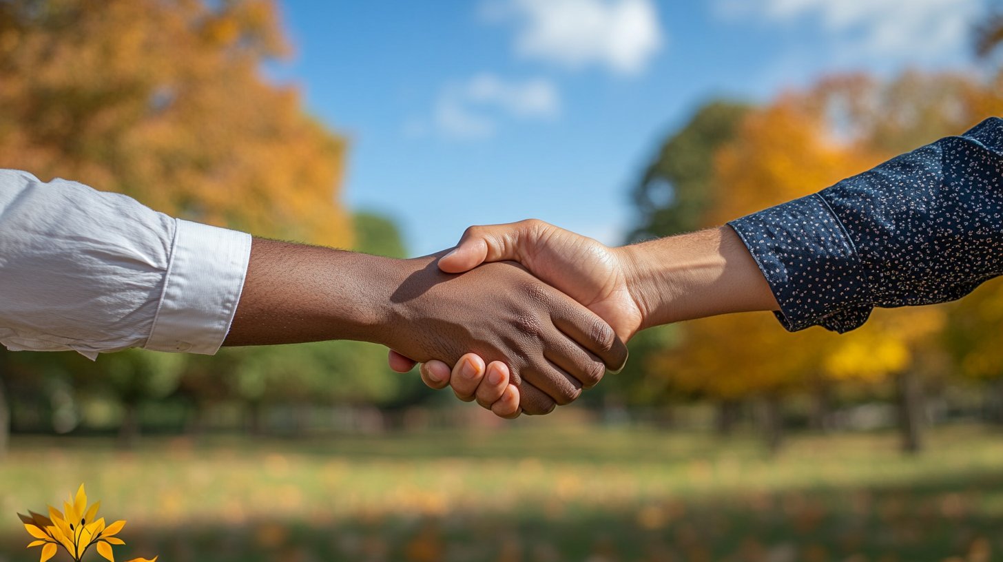 Una stretta di mano simboleggia rispetto e partnership.