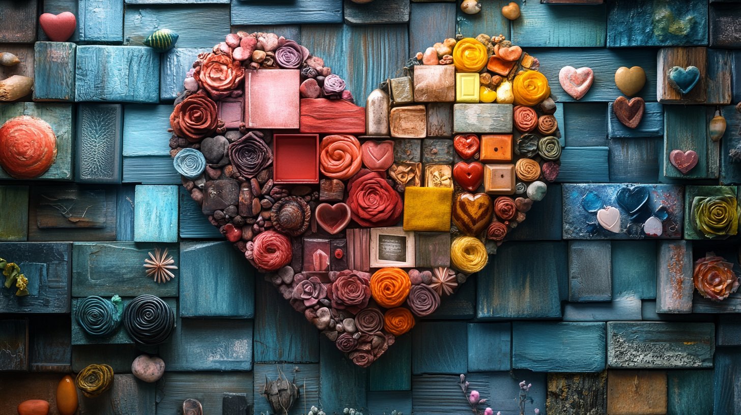 Kreative und persönliche Geschenke in Herzform, die Liebe und Kreativität vermitteln.